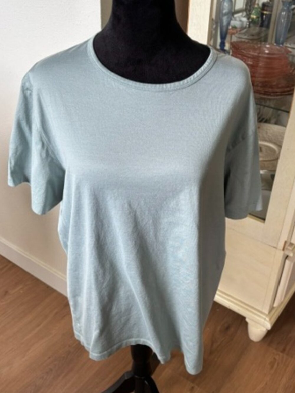 Theory Womens Fawn Green Short Sleeve Cotton Tee EUC XL